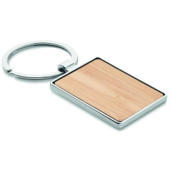 Porte clef bambou et Metal rectangle