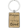 Porte clef bambou et Metal rectangle