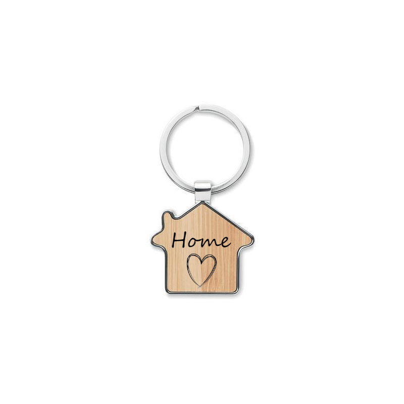 Porte clef bambou et Metal Maison