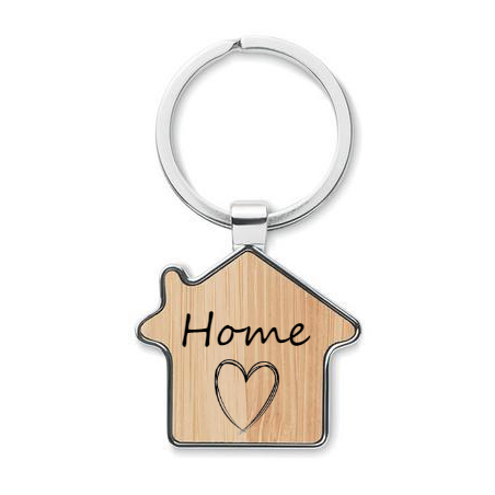 Porte clef bambou et Metal Maison