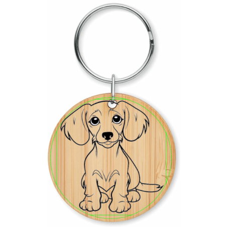 Porte clef bambou rond