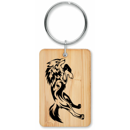 Porte clef bambou rectangulaire