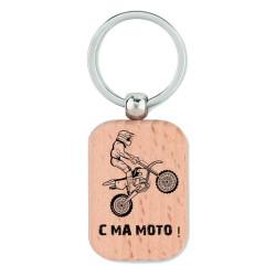 Porte clef bois rectangle