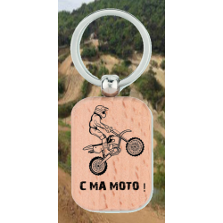 Porte clef bois rectangle