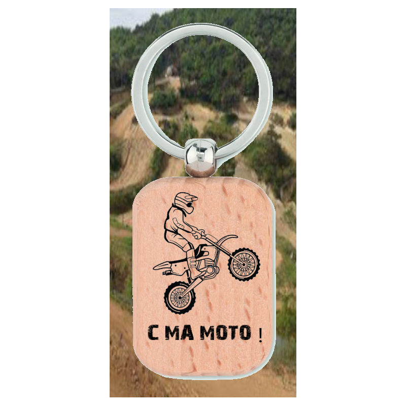 Porte clef bois rectangle